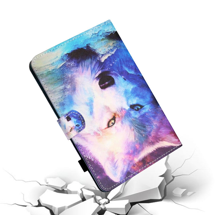 For Lenovo Tab P12 2023 / TB370FU Coloured Drawing Stitching Smart Leather Tablet Case(Wolf) - Lenovo by PMC TechLife | Online Shopping South Africa | PMC TechLife | Buy Now Pay Later Mobicred