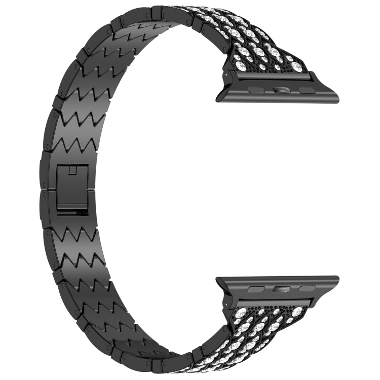 For Apple Watch SE 2023 44mm Devil Eye Diamond Bracelet Metal Watch Band(Black) - Watch Bands by PMC TechLife | Online Shopping South Africa | PMC TechLife