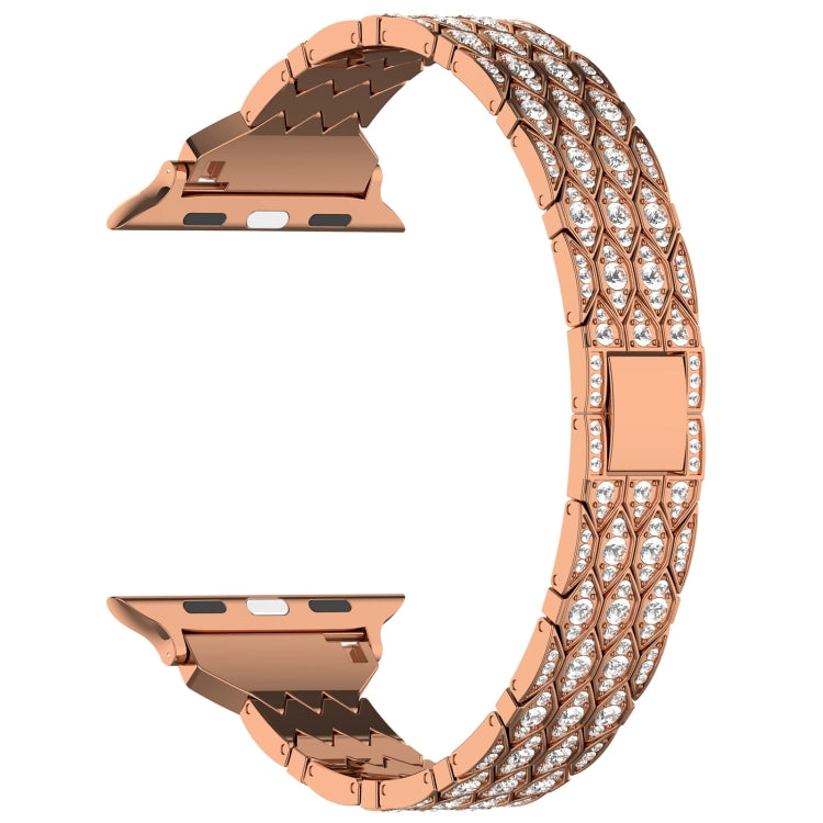 For Apple Watch Series 8 41mm Devil Eye Diamond Bracelet Metal Watch Band(Rose Gold) - Watch Bands by PMC TechLife | Online Shopping South Africa | PMC TechLife