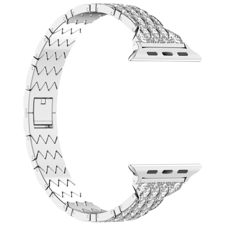 For Apple Watch Series 7 41mm Devil Eye Diamond Bracelet Metal Watch Band(Silver) - Watch Bands by PMC TechLife | Online Shopping South Africa | PMC TechLife