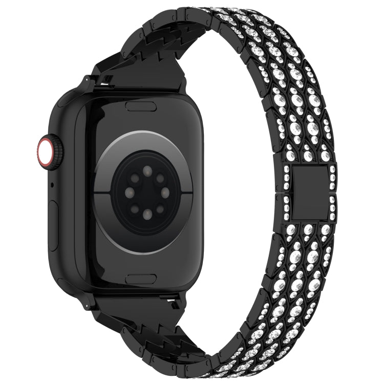 For Apple Watch Series 7 45mm Devil Eye Diamond Bracelet Metal Watch Band(Black) - Watch Bands by PMC TechLife | Online Shopping South Africa | PMC TechLife