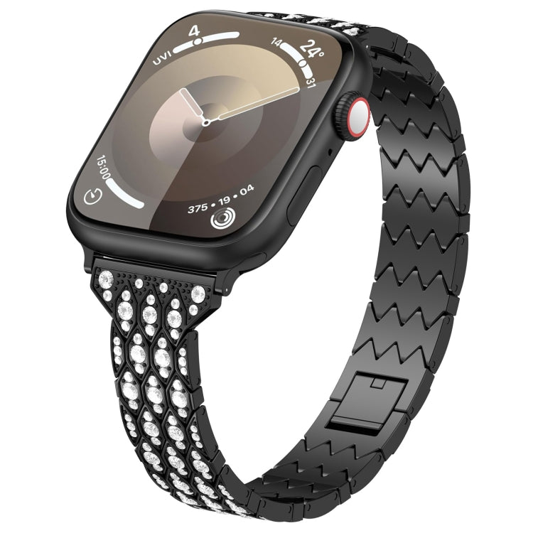 For Apple Watch SE 40mm Devil Eye Diamond Bracelet Metal Watch Band(Black) - Watch Bands by PMC TechLife | Online Shopping South Africa | PMC TechLife