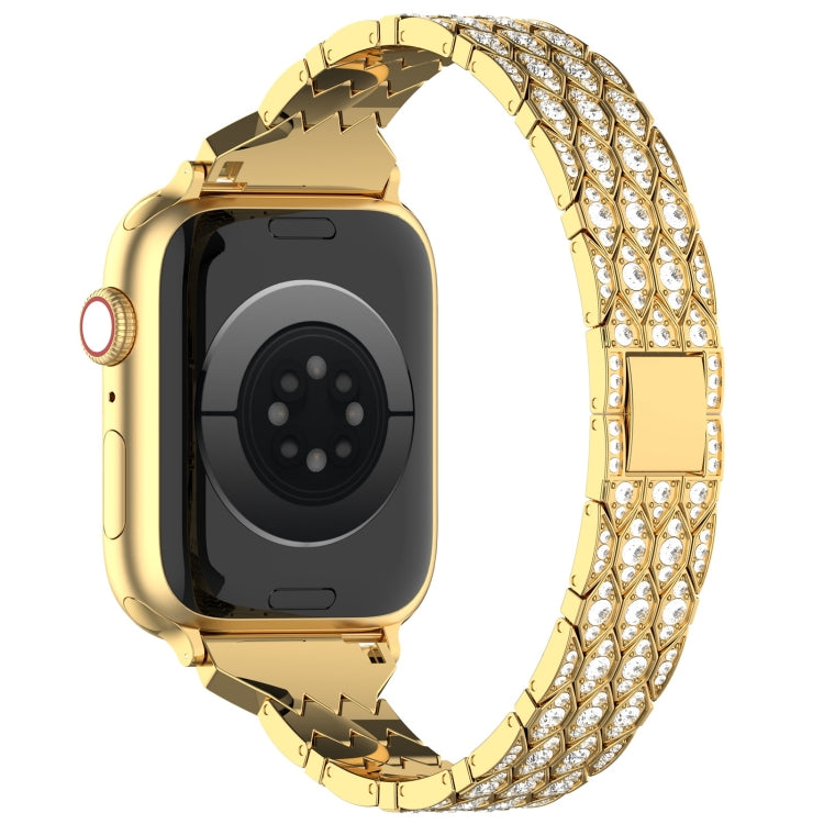 For Apple Watch Series 3 38mm Devil Eye Diamond Bracelet Metal Watch Band(Gold) - Watch Bands by PMC TechLife | Online Shopping South Africa | PMC TechLife