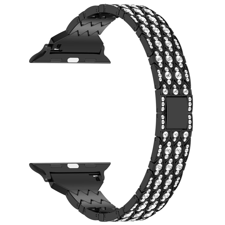 For Apple Watch 38mm Devil Eye Diamond Bracelet Metal Watch Band(Black) - Watch Bands by PMC TechLife | Online Shopping South Africa | PMC TechLife