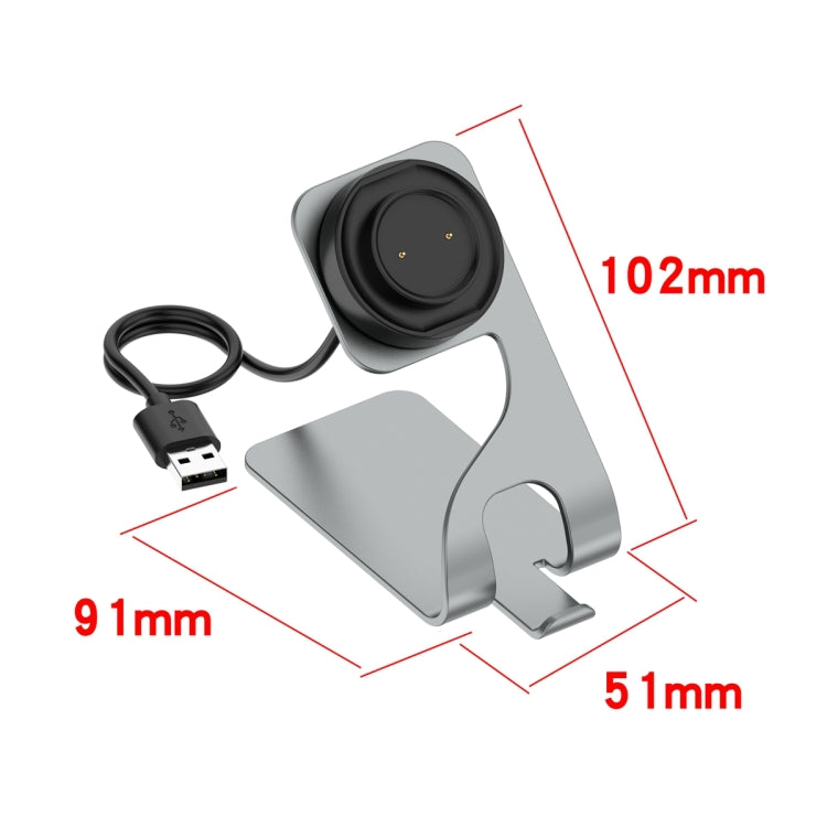 For Amazfit Active Edge A2212 Portable Magnetic Aluminum Alloy Charger Holder(Grey) - Charger by PMC TechLife | Online Shopping South Africa | PMC TechLife | Buy Now Pay Later Mobicred