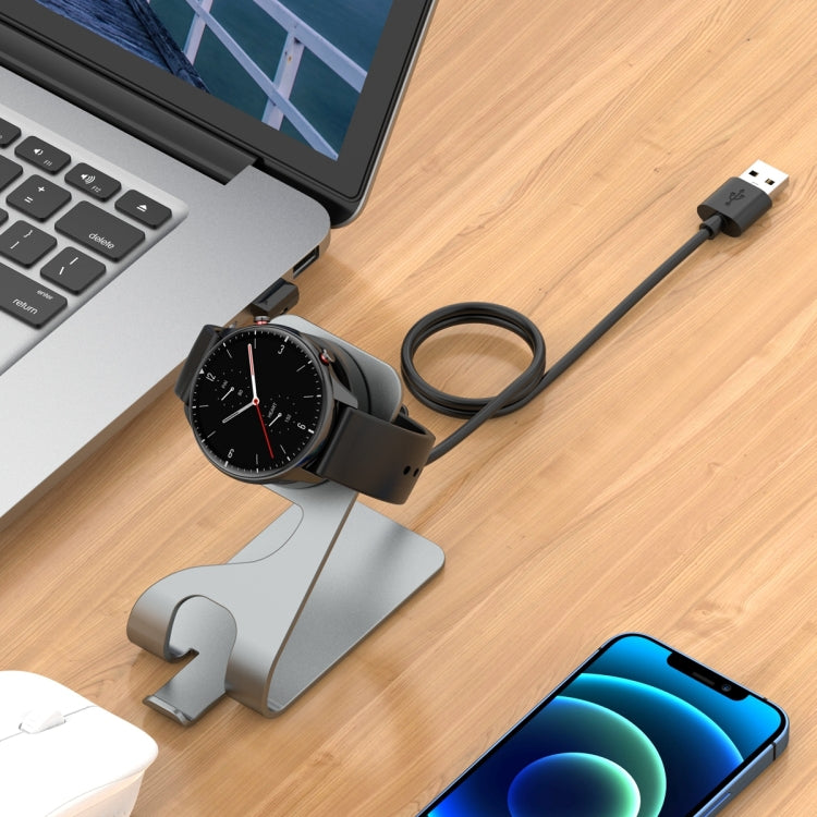 For Amazfit Active Edge A2212 Portable Magnetic Aluminum Alloy Charger Holder(Grey) - Charger by PMC TechLife | Online Shopping South Africa | PMC TechLife | Buy Now Pay Later Mobicred