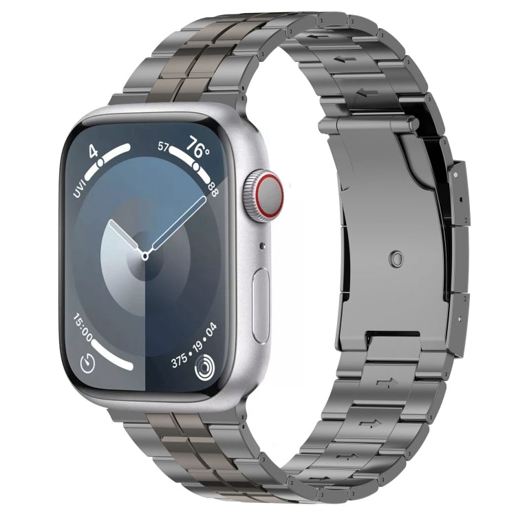 For Apple Watch SE 2023 44mm Tortoise Buckle Titanium Steel Watch Band(Grey) - Watch Bands by PMC TechLife | Online Shopping South Africa | PMC TechLife