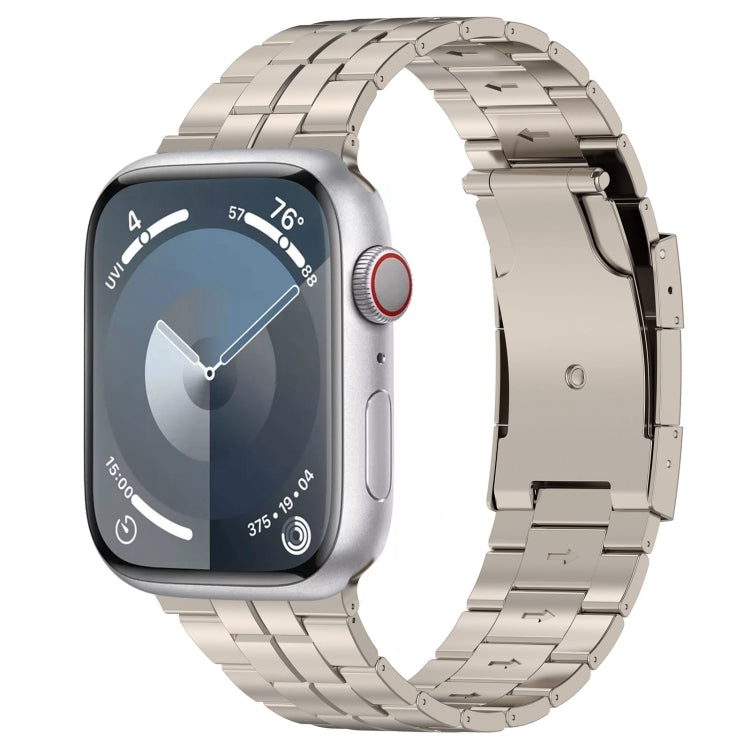 For Apple Watch SE 2023 44mm Tortoise Buckle Titanium Steel Watch Band(Starlight) - free shipping - PMC TechLife - Order now!