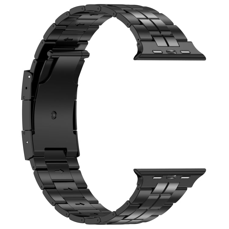 For Apple Watch Series 9 41mm Tortoise Buckle Titanium Steel Watch Band(Black) - Watch Bands by PMC TechLife | Online Shopping South Africa | PMC TechLife
