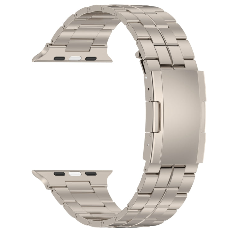For Apple Watch Series 9 41mm Tortoise Buckle Titanium Steel Watch Band(Starlight) - Watch Bands by PMC TechLife | Online Shopping South Africa | PMC TechLife
