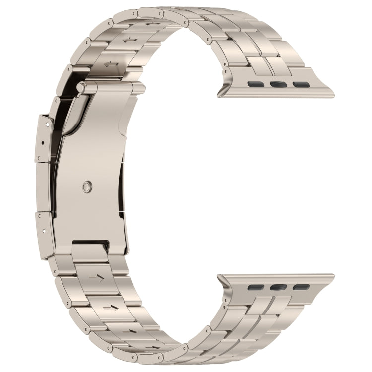 For Apple Watch Series 3 42mm Tortoise Buckle Titanium Steel Watch Band(Starlight) - Watch Bands by PMC TechLife | Online Shopping South Africa | PMC TechLife