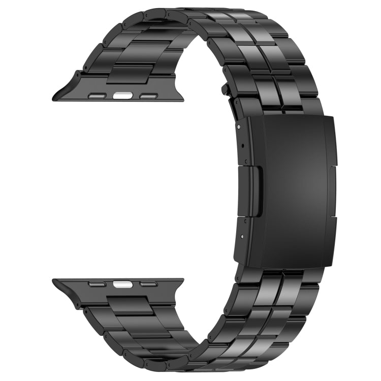 For Apple Watch Series 2 38mm Tortoise Buckle Titanium Steel Watch Band(Black) - Watch Bands by PMC TechLife | Online Shopping South Africa | PMC TechLife