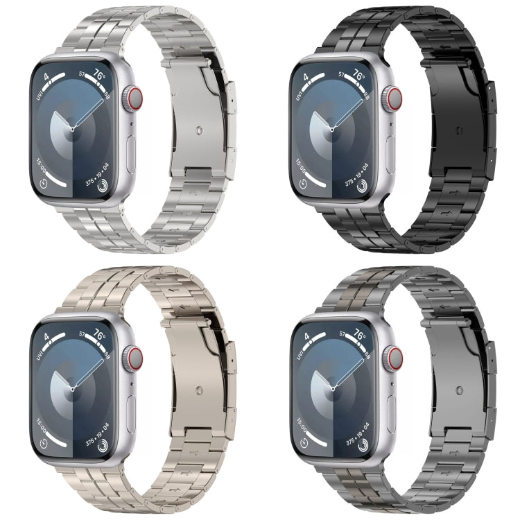 For Apple Watch Series 7 45mm Tortoise Buckle Titanium Steel Watch Band(Silver) - Watch Bands by PMC TechLife | Online Shopping South Africa | PMC TechLife