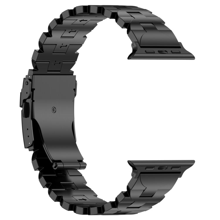 For Apple Watch SE 2022 44mm Butterfly Type Titanium Steel Watch Band(Black) - Watch Bands by PMC TechLife | Online Shopping South Africa | PMC TechLife