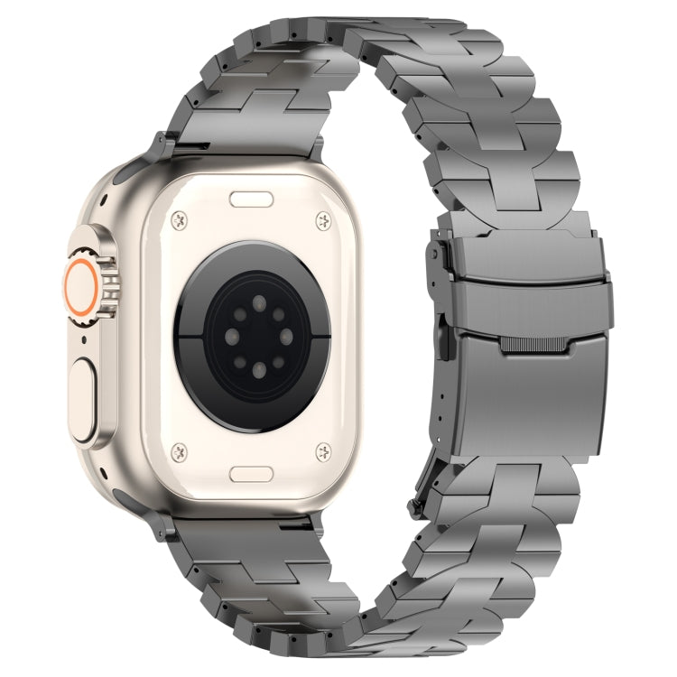 For Apple Watch SE 2022 44mm Butterfly Type Titanium Steel Watch Band(Grey) - Watch Bands by PMC TechLife | Online Shopping South Africa | PMC TechLife