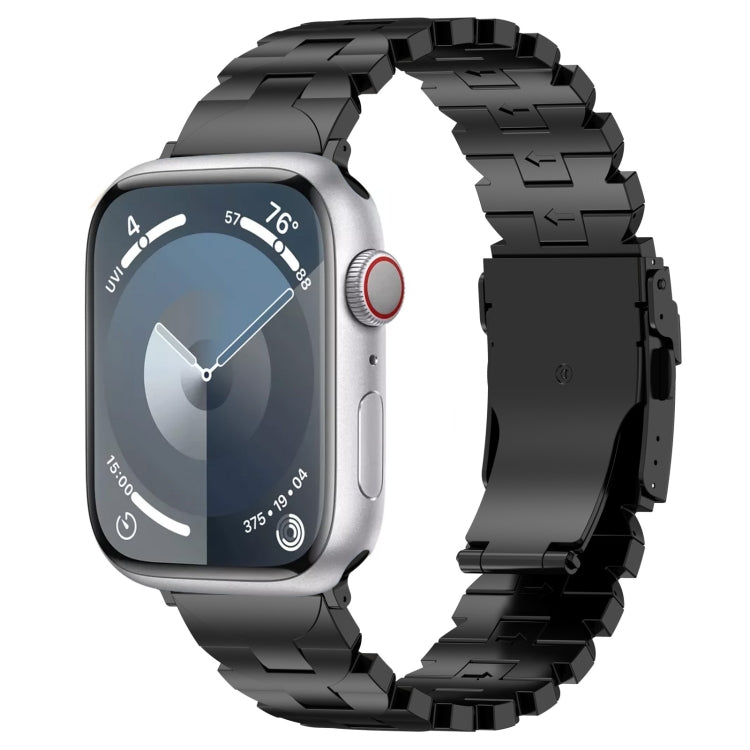 For Apple Watch Series 7 41mm Butterfly Type Titanium Steel Watch Band(Black) - Watch Bands by PMC TechLife | Online Shopping South Africa | PMC TechLife