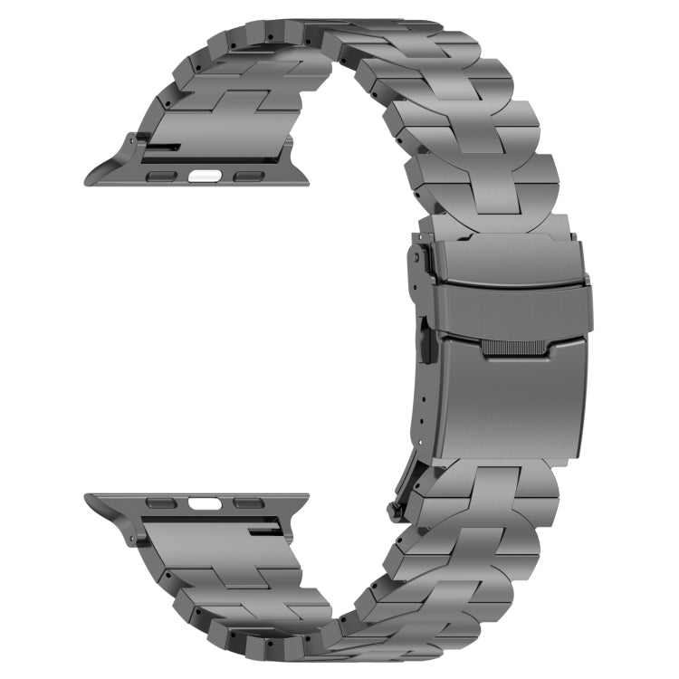 For Apple Watch Series 7 45mm Butterfly Type Titanium Steel Watch Band(Grey) - Watch Bands by PMC TechLife | Online Shopping South Africa | PMC TechLife