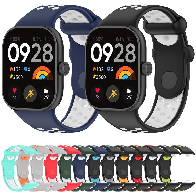 For Redmi Watch 4 Two Color Silicone Sports Watch Band(Grey Orange) - Watch Bands by PMC TechLife | Online Shopping South Africa | PMC TechLife