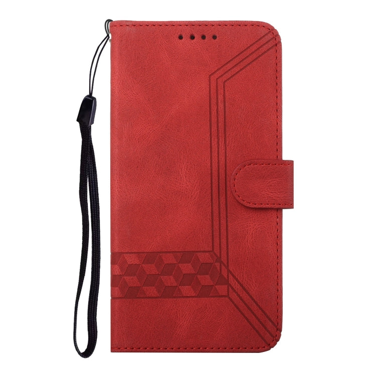 For Google Pixel 9 Pro Cubic Skin Feel Flip Leather Phone Case(Red) - Google Cases by PMC TechLife | Online Shopping South Africa | PMC TechLife | Buy Now Pay Later Mobicred