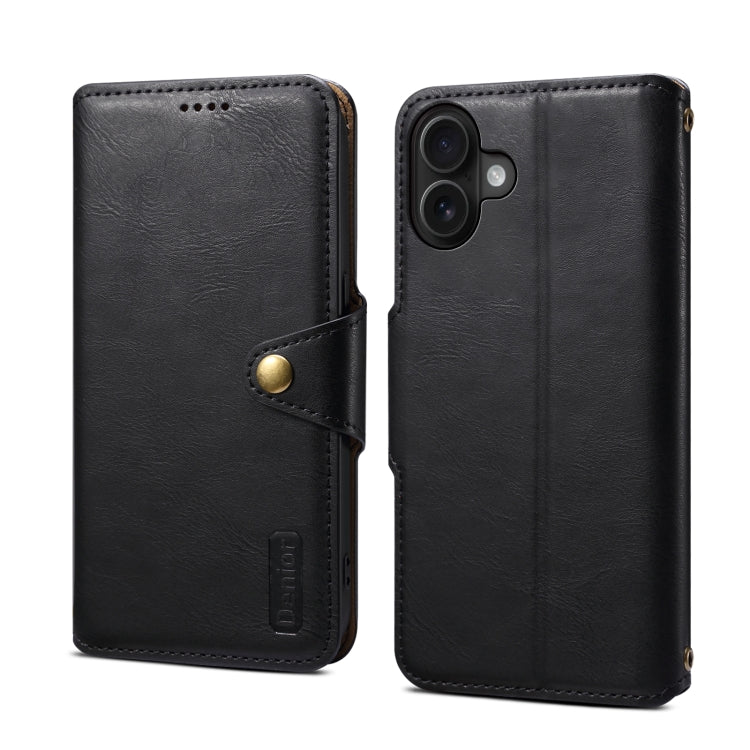 For iPhone 16 Plus Denior Cowhide Texture Wallet Style Leather Phone Case(Black) - free shipping - PMC Jewellery - Order now!