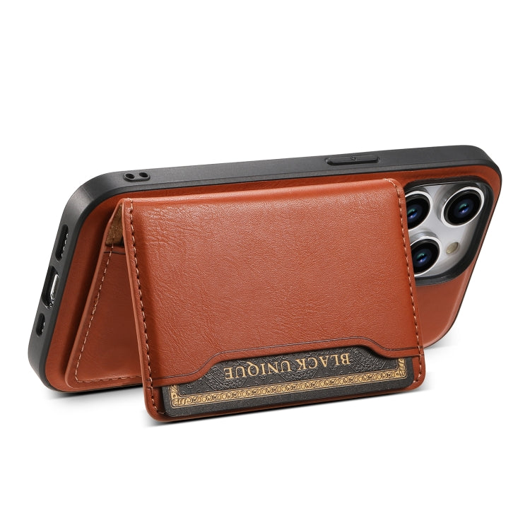 For iPhone 15 Plus Denior Cowhide Texture Leather MagSafe Detachable Wallet Phone Case(Brown) - free shipping - PMC Jewellery - Order now!
