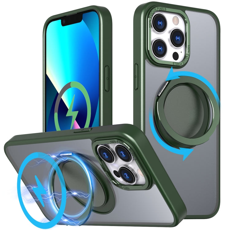For iPhone 13 Pro 360-degree Rotating MagSafe Magnetic Holder Phone Case(Green) - iPhone 13 Pro Cases by PMC TechLife | Online Shopping South Africa | PMC TechLife
