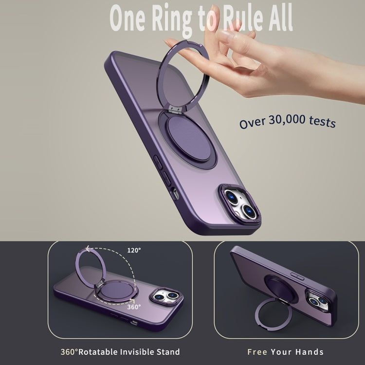 For iPhone 15 Plus 360-degree Rotating MagSafe Magnetic Holder Phone Case(Purple) - iPhone 15 Plus Cases by PMC TechLife | Online Shopping South Africa | PMC TechLife