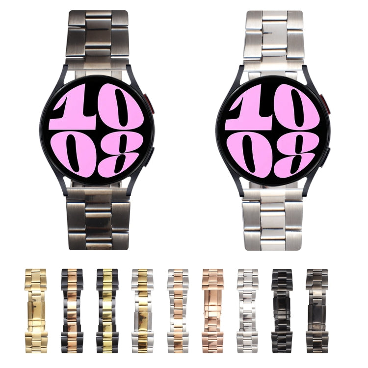 22mm Universal Three-Bead Stainless Steel Watch Band(Gold) - free shipping - PMC TechLife - Order now!