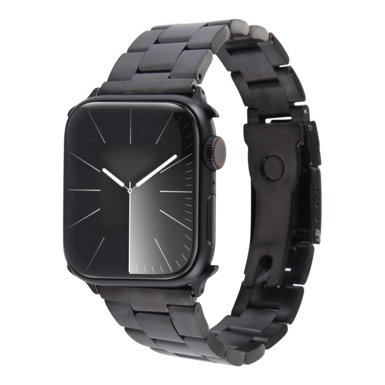 For Apple Watch SE 2023 44mm Three-Bead Stainless Steel Watch Band(Black) - free shipping - PMC TechLife - Order now!