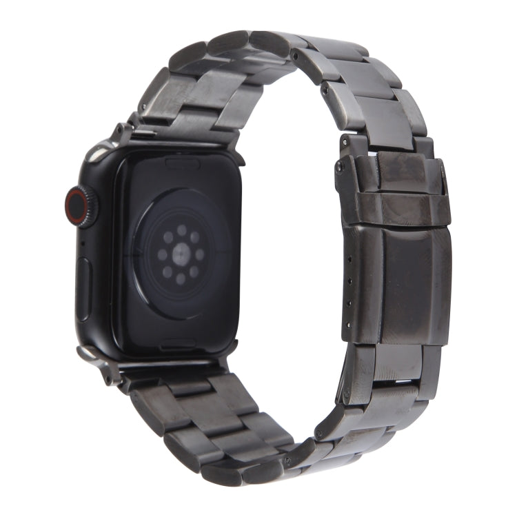 For Apple Watch Series 9 41mm Three-Bead Stainless Steel Watch Band(Gun Color) - free shipping - PMC TechLife - Order now!