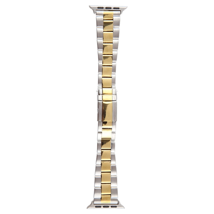 For Apple Watch Ultra 49mm Three-Bead Stainless Steel Watch Band(Silver Gold) - free shipping - PMC TechLife - Order now!