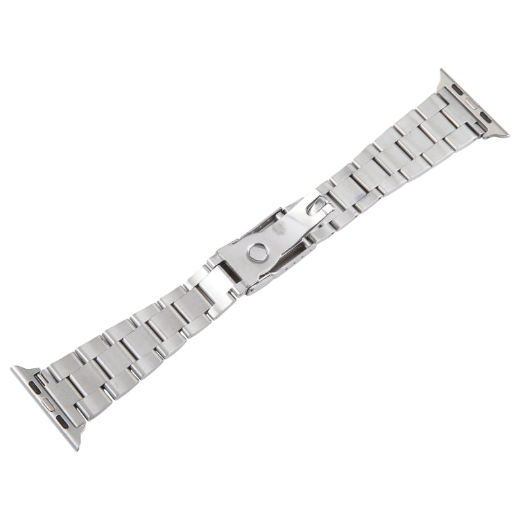 For Apple Watch SE 2022 40mm Three-Bead Stainless Steel Watch Band(Silver Gold) - free shipping - PMC TechLife - Order now!