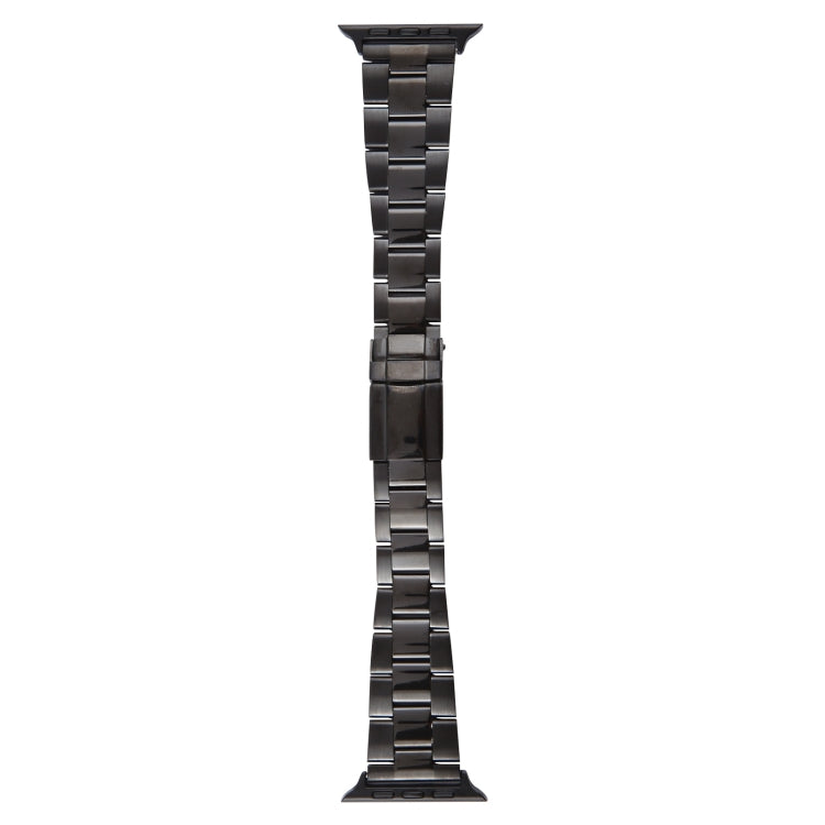 For Apple Watch Series 5 44mm Three-Bead Stainless Steel Watch Band(Black) - free shipping - PMC TechLife - Order now!