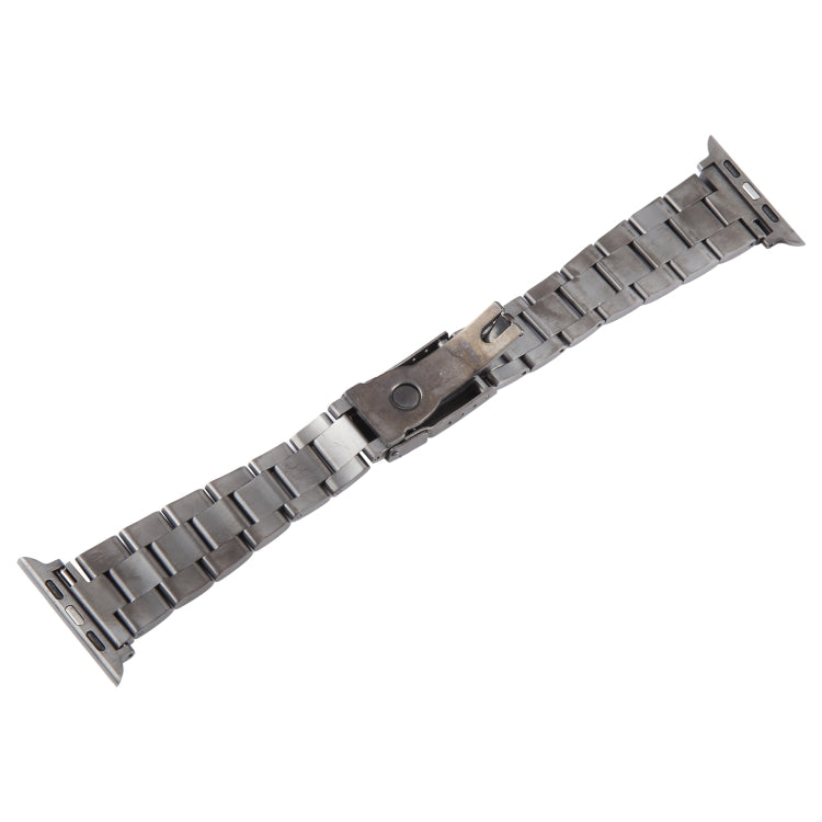 For Apple Watch Series 3 42mm Three-Bead Stainless Steel Watch Band(Gun Color) - free shipping - PMC TechLife - Order now!