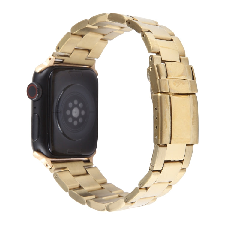 For Apple Watch Series 2 42mm Three-Bead Stainless Steel Watch Band(Gold) - free shipping - PMC TechLife - Order now!