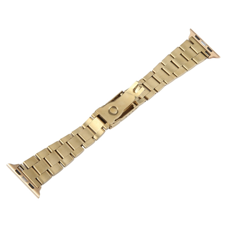 For Apple Watch Series 2 42mm Three-Bead Stainless Steel Watch Band(Gold) - free shipping - PMC TechLife - Order now!