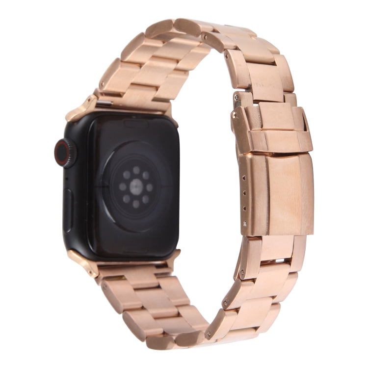 For Apple Watch Series 2 42mm Three-Bead Stainless Steel Watch Band(Rose Gold) - free shipping - PMC TechLife - Order now!