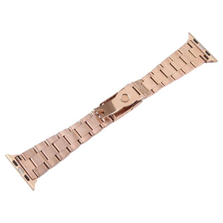 For Apple Watch Series 2 42mm Three-Bead Stainless Steel Watch Band(Rose Gold) - free shipping - PMC TechLife - Order now!