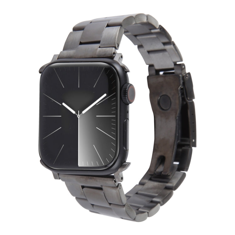 For Apple Watch 38mm Three-Bead Stainless Steel Watch Band(Gun Color) - free shipping - PMC TechLife - Order now!