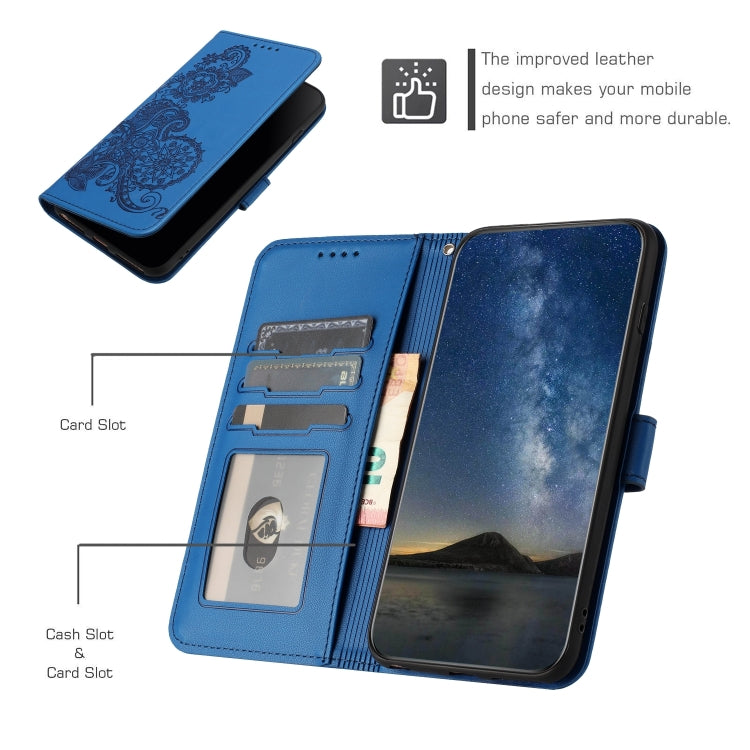 For Google Pixel 9 Pro Datura Flower Embossed Flip Leather Phone Case(Blue) - free shipping - PMC TechLife - Order now!