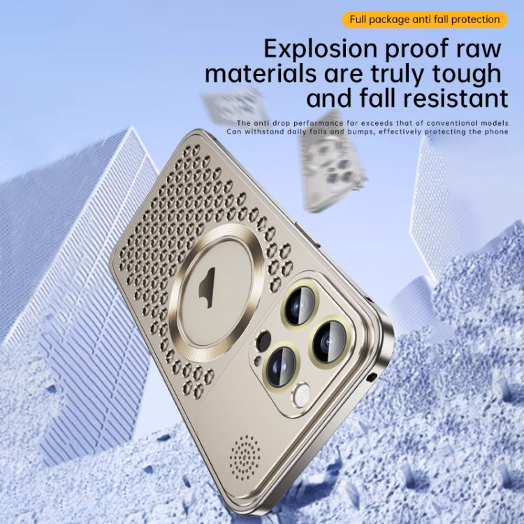 For iPhone 13 Pro Max Spring Buckle MagSafe Magnetic Metal Aromatherapy Phone Case(Silver) - iPhone 13 Pro Max Cases by PMc TechLife | Online Shopping South Africa | PMc TechLife | Buy Now Pay Later Mobicred