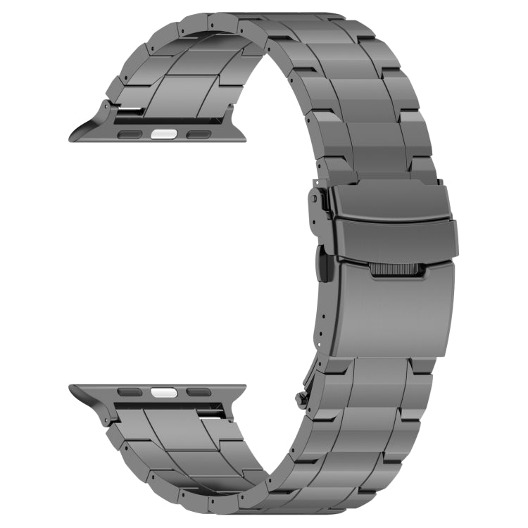 For Apple Watch Ultra 2 49mm Safety Buckle Trapezoid Titanium Steel Watch Band(Grey) - Watch Bands by PMC TechLife | Online Shopping South Africa | PMC TechLife