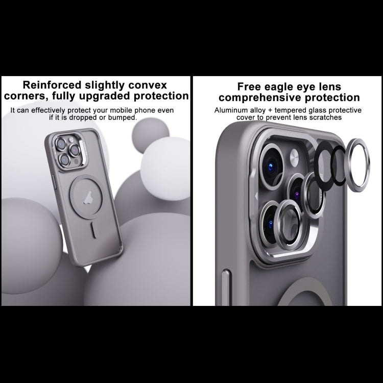 For iPhone 15 Plus Invisible Lens Holder PC + TPU Frosted MagSafe Phone Case(Purple) - iPhone 15 Plus Cases by PMC TechLife | Online Shopping South Africa | PMC TechLife