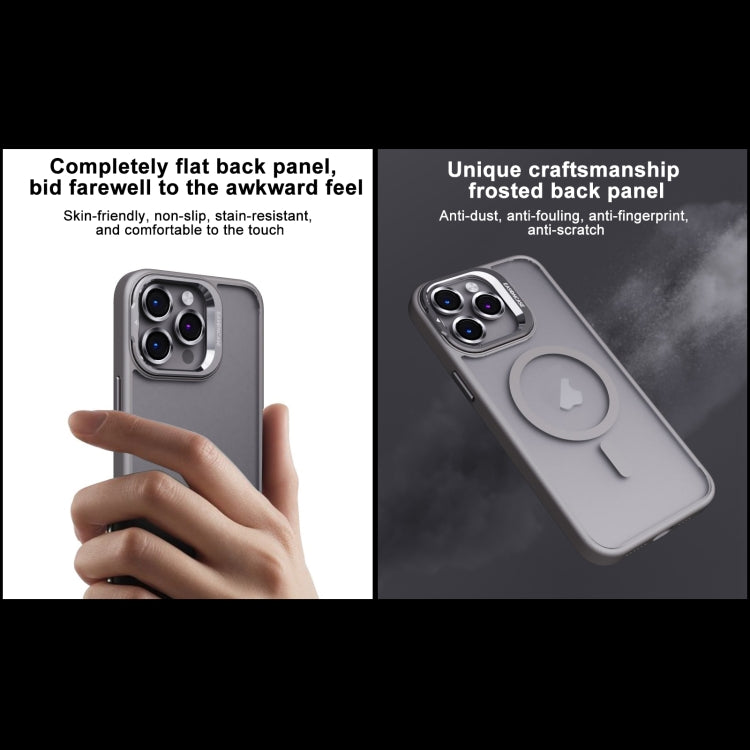 For iPhone 15 Pro Invisible Lens Holder PC + TPU Frosted MagSafe Phone Case(Purple) - iPhone 15 Pro Cases by PMC TechLife | Online Shopping South Africa | PMC TechLife