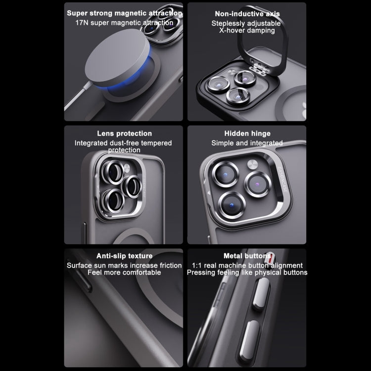 For iPhone 13 Pro Max Invisible Lens Holder PC + TPU Frosted MagSafe Phone Case(White) - iPhone 13 Pro Max Cases by PMC TechLife | Online Shopping South Africa | PMC TechLife | Buy Now Pay Later Mobicred