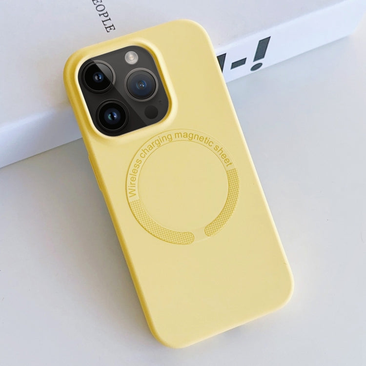 For iPhone 12 Pro Max MagSafe Magnetic Liquid Silicone Phone Case(Yellow) - free shipping - PMC TechLife - Order now!