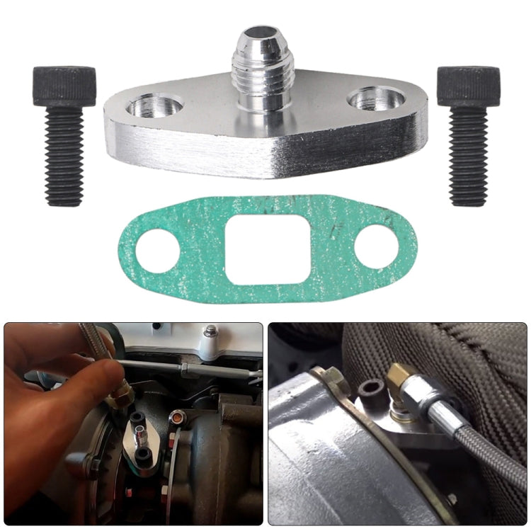For T3 T4 T04E GT42 Car Turbine Oil Supply Pipe Flange Gasket AN4 Joint Adapter - Others by PMC TechLife | Online Shopping South Africa | PMC TechLife | Buy Now Pay Later Mobicred