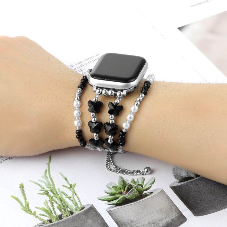 For Apple Watch SE 2023 40mm Butterfly Chain Bracelet Metal Watch Band(Black) - Watch Bands by PMC TechLife | Online Shopping South Africa | PMC TechLife