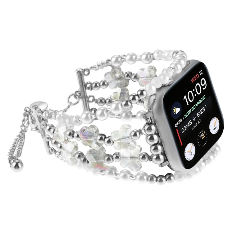For Apple Watch Ultra 2 49mm Butterfly Chain Bracelet Metal Watch Band(Transparent Silver) - free shipping - PMC TechLife - Order now!