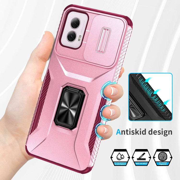 For Motorola Moto G Power 2024 Sliding Camshield Holder Phone Case(Pink + Rose Red) - Motorola Cases by PMC Jewellery | Online Shopping South Africa | PMC Jewellery | Buy Now Pay Later Mobicred